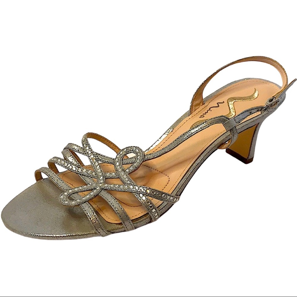 EUC-NINA formal silver embellished sandal